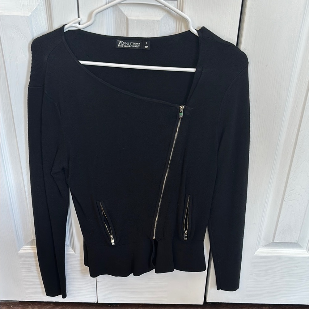 Zara Black Asymmetrical Zip Jacket